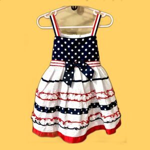 Infant Bonnie Baby Patriotic Summer Dress ~ Size 24 Months